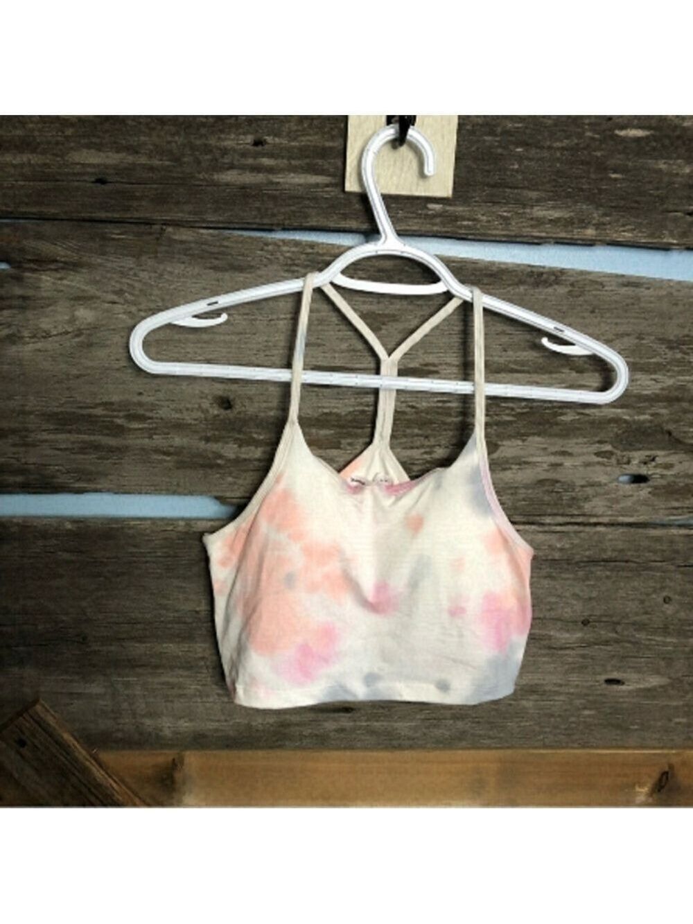 bluenotes Size Small NWT White/Tie Dye Crop Top/Sports Bra